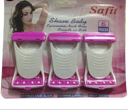 6 Pcs Women's Comfortable Grip Hair Shaver with Ergonomics Design