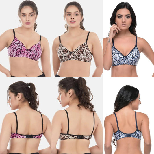 Comfortable & Lightweight Multicolor Minimizer Bra - Printed Design (1 Pcs)