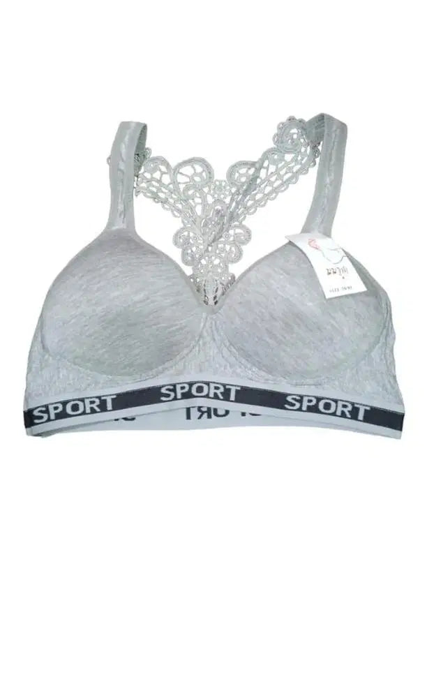 Padded Net Lace Sports Bra