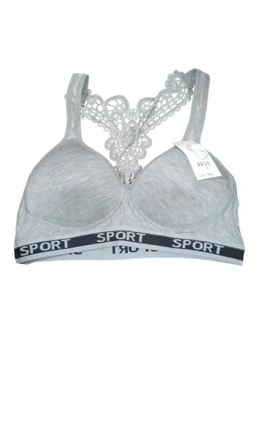 Padded Net Lace Sports Bra